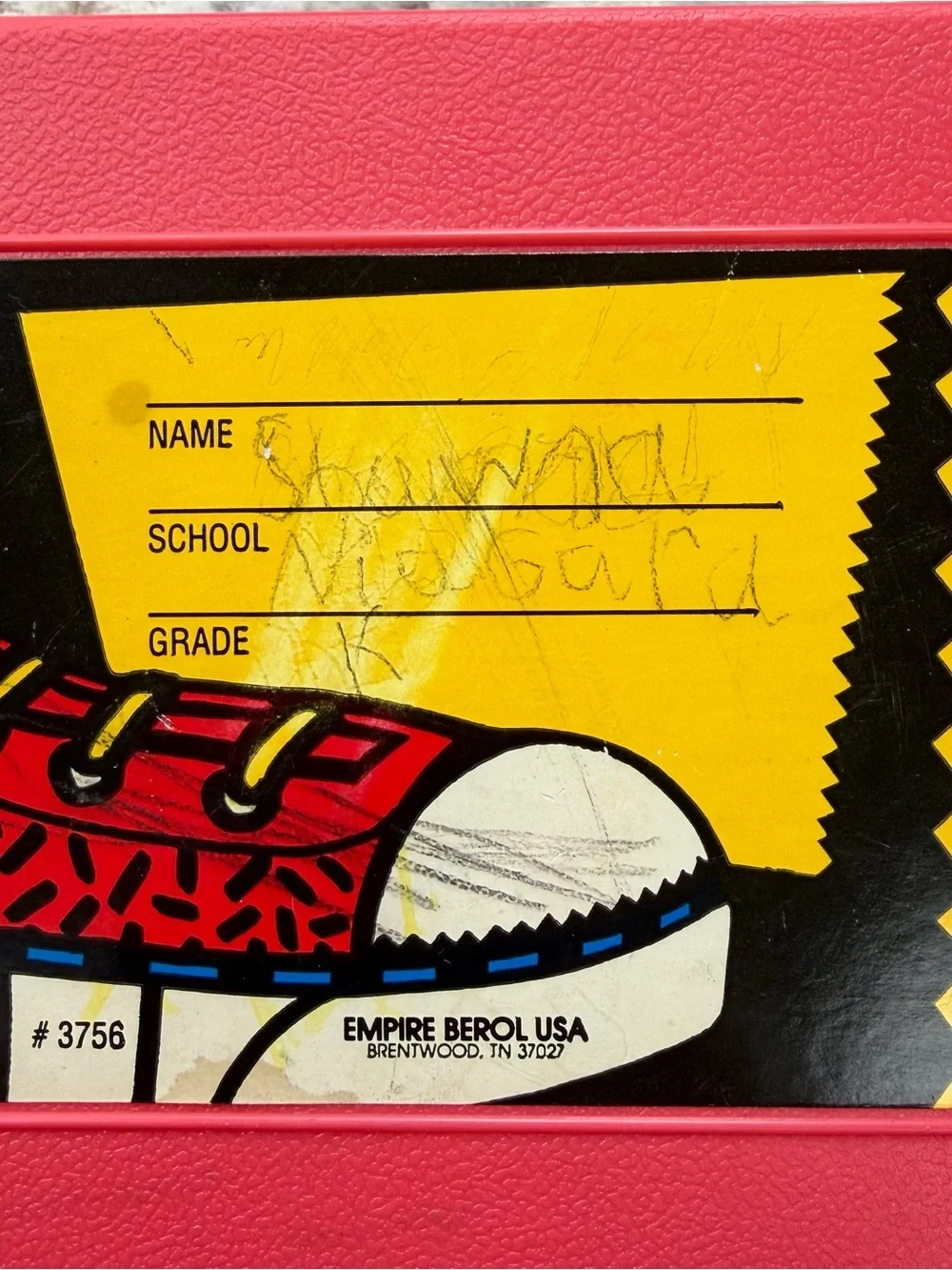 VTG Pink Empire Pencil Case Box Plastic School Stuff Box , Crayons, Markers